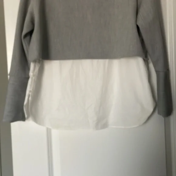 Zara really cool grey crop shirt with attached white button down. Size medium. - Picture 4 of 10